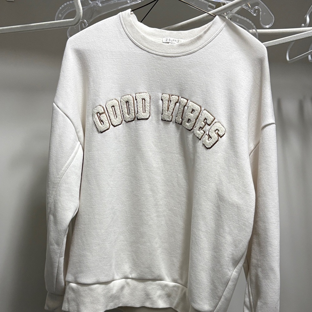 White 'Good Vibes' Sweatshirt